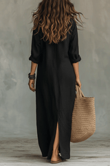 Selora - Flowing Button Maxi Dress