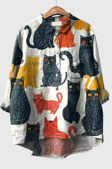Elina - Vintage Cat Blouse