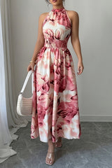 Roselune – Blush Bloom Halter Maxi Dress