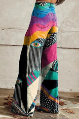 Delilah - Vintage Print Casual Wide Leg Pants