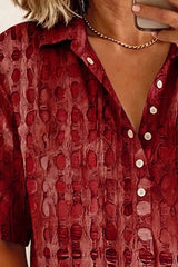 Talia - Textured Print Relaxed Shirt