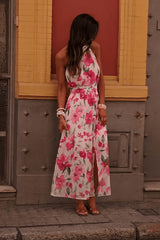 Serena | Floral Halter Maxi Dress