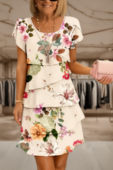 Camille – Floral Chiffon Midi Dress