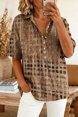 Talia - Textured Print Relaxed Shirt