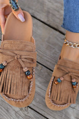 Zarelle – Boho Beaded Tassel Clogs