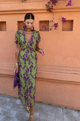 Zarelle – Vibrant Ruffle Midi Dress