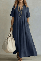 Valerisse - Relaxed Pleated Maxi Dress