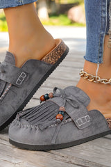 Zarelle – Boho Beaded Tassel Clogs