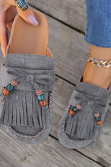 Zarelle – Boho Beaded Tassel Clogs