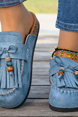 Zarelle – Boho Beaded Tassel Clogs