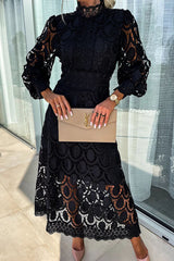 Elamira – Lace Elegance Midi Dress