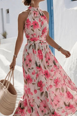 Serena | Floral Halter Maxi Dress