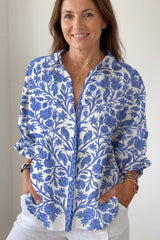 Isabella - Blue Garden Blouse