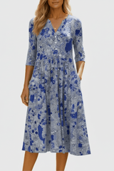 Arlina – Vintage Floral Midi Dress