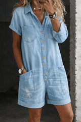 Marlowe - Casual Denim Utility Romper