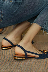 Marina - Chain Detail Slingback Flats