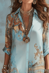 Celestine - Baroque Print Maxi Kimono Dress