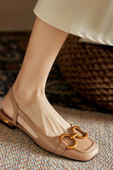 Marina - Chain Detail Slingback Flats