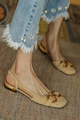 Marina - Chain Detail Slingback Flats