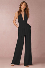 The Lounge Allure – Draped Halter Jumpsuit