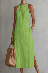The Seraphina - Halter Lace-Detail Midi Dress