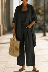Liora – Relaxed Linen-Style Three-Piece Set