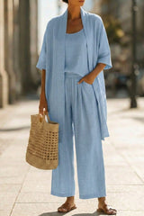 Liora – Relaxed Linen-Style Three-Piece Set