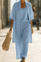 Liora – Relaxed Linen-Style Three-Piece Set