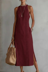 The Seraphina - Halter Lace-Detail Midi Dress