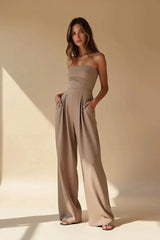 The Bare Ease – Strapless Draped Jumpsuit
