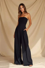 The Bare Ease – Strapless Draped Jumpsuit