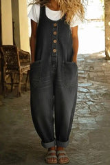 Celestine - Relaxed Denim Wide-Leg Overalls