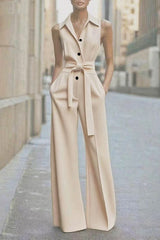 The Street Smart – Collared Belted Jumpsuit