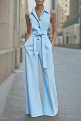 The Street Smart – Collared Belted Jumpsuit