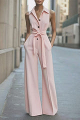 The Street Smart – Collared Belted Jumpsuit