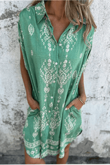 Norella - Bohemian Printed Shirt Dress