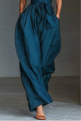 Zafrina - Cross Halter Wide Leg Jumpsuit