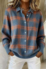 Harper – Check Knit Button Cardigan