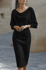 Seren – Elegant Draped Midi Dress