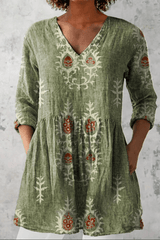 Olivia - Botanical Charm Tunic Dress