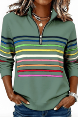 Liora – Casual Rainbow Stripe Sweater