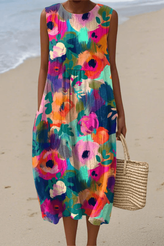 The Painted Bloom – Sleeveless Dress