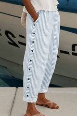 Sorella – Relaxed Stripe Cotton Trousers