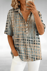 Marina - Textured Mosaic Button Shirt