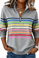 Liora – Casual Rainbow Stripe Sweater