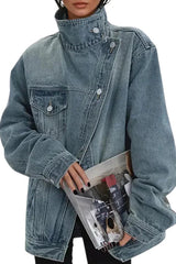 Elara - Asymmetric Denim Jacket