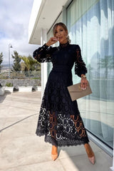 Elamira – Lace Elegance Midi Dress