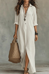 Selora - Flowing Button Maxi Dress