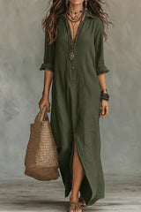 Selora - Flowing Button Maxi Dress