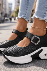 Noirielle - Crystal Buckle Comfort Walkers